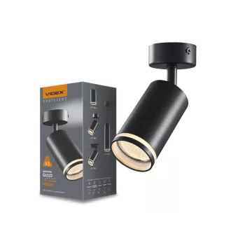   Videx MARTIN fekete mennyezeti lámpa keret  GU10-es foglalattal