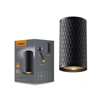   Videx Talen fekete anyagában mintás mennyezeti lámpa keret  GU10-es foglalattal