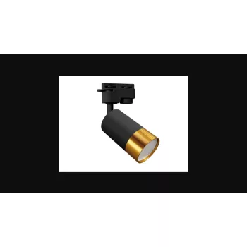   Strühm Puzon TRA fekete/arany színű sínre szerelhető lámpa  GU10-es foglalattal
