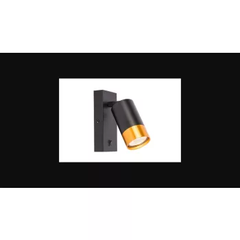   MasterLED Klemens arany/fekete fali lámpa  GU10-es foglalattal