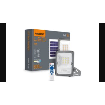   Videx Gelio 20 W-os natúr fehér napelemes reflektor beépített mozgásérzékelővel