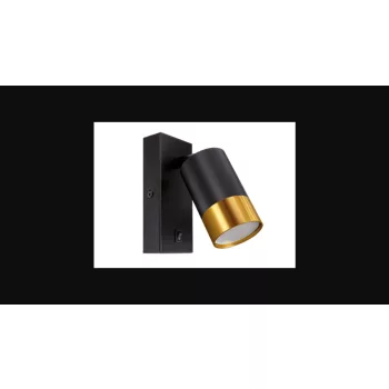 Strühm Puzon WILL GU10 foglalatú  fekete-arany fali lámpa