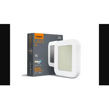   Videx Vika 24 W-os 320x320mm négyzet alakú fehér mennyezeti lámpa IP65-ös védettségű