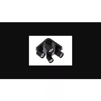   MasterLED Timo GU10 foglalatú  4-as fekete mennyezeti lámpa  négyzet