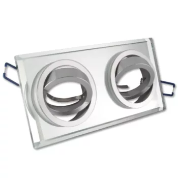   MasterLED kör alakú beépíthető fehér üveg spot keret 2xGU10-es foglalattal