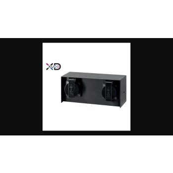 MasterLED fekete színű homlokzati aljzat 2x230V