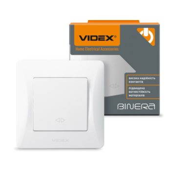   Videx Binera fehér színű süllyesztett keresztváltó kapcsoló (107)