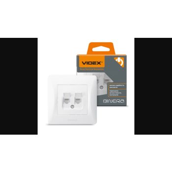   Videx Binera CAT3+CAT3 fehér színű fali telefoncsatlakozó aljzat