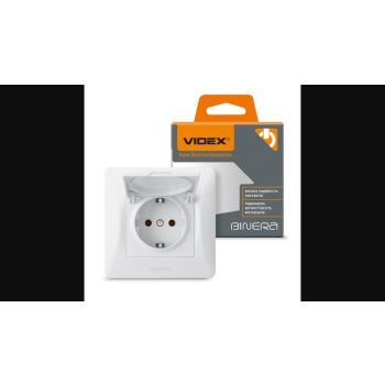   Videx Binera fehér színű süllyesztett földelt csatlakozó aljzat csapófedéllel