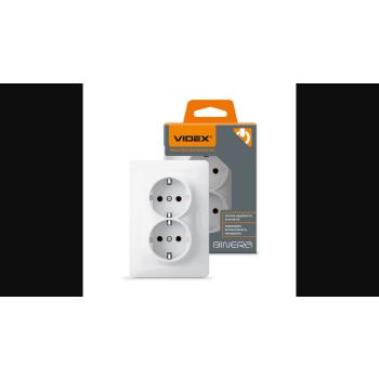   Videx Binera fehér színű süllyesztett dupla földelt csatlakozó aljzat