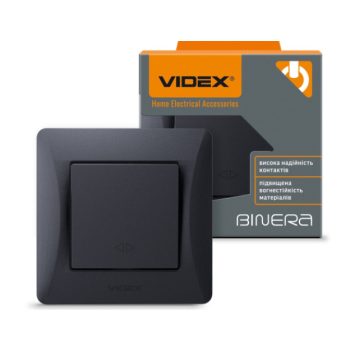   Videx Binera fekete színű süllyesztett keresztváltó kapcsoló (107)