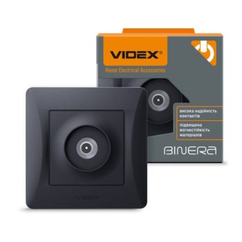   Videx Binera fekete színű süllyesztett TV csatlakozó aljzat