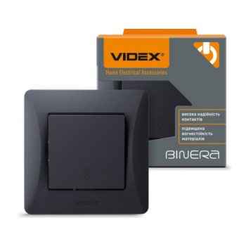   Videx Binera fekete színű süllyesztett váltókapcsoló (106)