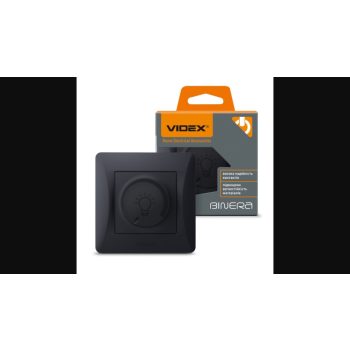   Videx Binera fekete színű süllyesztett 200W-os dimmer kapcsoló LED-hez