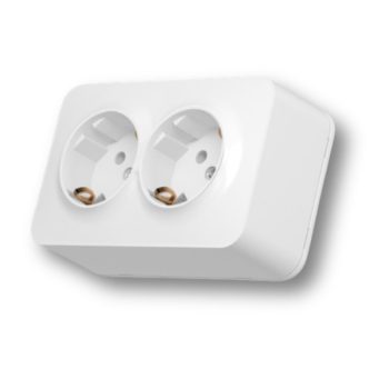   Videx Binera fehér színű falon kívüli dupla földelt csatlakozó aljzat