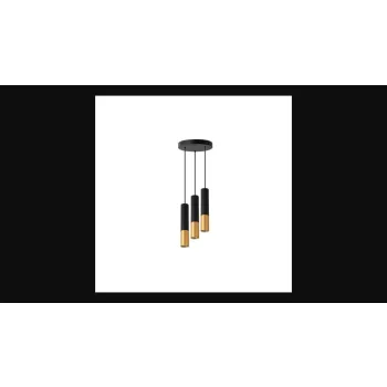   MasterLED Keon fekete-arany színű függesztett kerek mennyezeti lámpa 3xGU10-es foglalattal