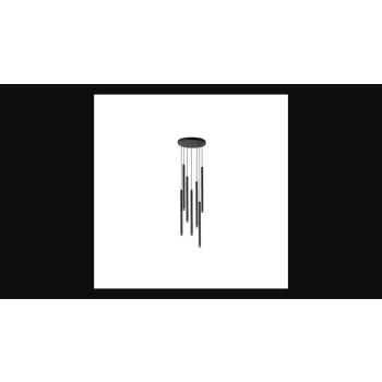   MasterLED Piero fekete színű függesztett kerek mennyezeti lámpa 7xGU9-es foglalattal