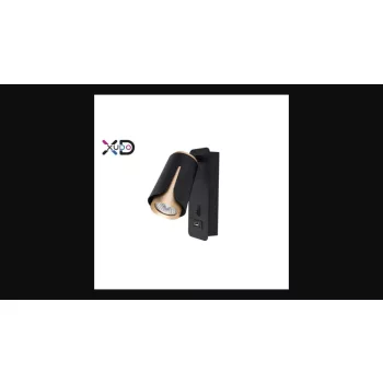   MasterLED Bud G10-es foglalatú + LED-es fekete-arany fali lámpa  USB csatlakozóval