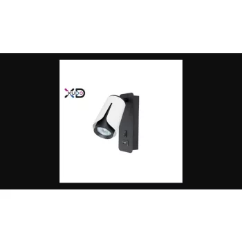   MasterLED Bud G10-es foglalatú + LED-es fekete-fehér fali lámpa  USB csatlakozóval