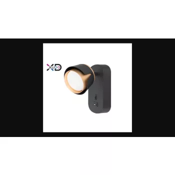   MasterLED Bud GX53-es foglalatú + LED-es fekete-arany fali lámpa  USB csatlakozóval