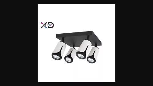 MasterLED Bud fekete/fehér négyzet alakú mennyezeti lámpa keret  4xGU10-es foglalattal