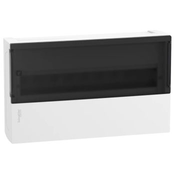   Falon kívüli lakáselosztó műanyag 18 modul (1x18) fehér IP40 átlátszó ajtó PE/N-sínnel Schneider Mini Pragma MIP12118S MIP12118S