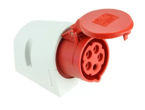 Ipari dugalj falra szerelhető 3P+E 16A 400V(50+60Hz) piros IP44 műanyag 6h-pozíció csavaros PCE 114-6K