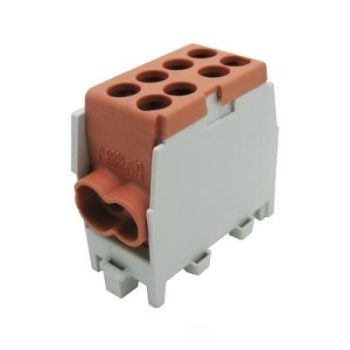   Fővezetéki leágazó sorkapocs 35 mm2 barna 2x 35/2x25mm2 sínre szerelhető HLAK 35-1/2 Pollmann 2080144