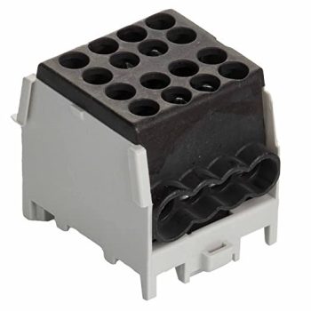   Fővezetéki leágazó sorkapocs 25 mm2 fekete 2x 25/6x16mm2 sínre szerelhető HLAK 25-1/6 Pollmann 2080177