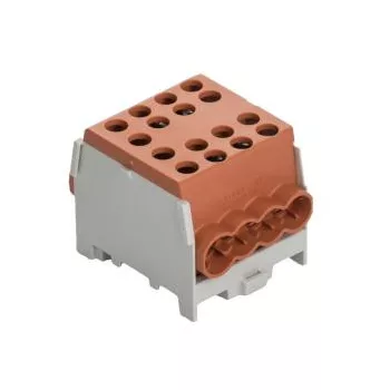   Fővezetéki leágazó sorkapocs 35 mm2 barna 2x35mm2/ 6x25mm2 sínre szerelhető HLAK 35-1/6 Pollmann 2080186