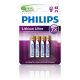 Philips Lítium Ultra Mikro Elem AAA (FR03LB4A/10) (1,5V) B4