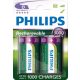 Philips Újratölthető 3000mAh D Góliát  Akkumulátor