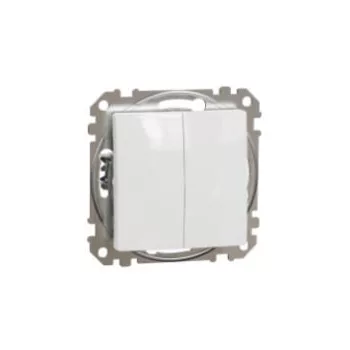   SednaÚj 106+6 kettős váltókapcsoló betét adapterrel fehér süllyesztett rugós IP20 Schneider SDD111108