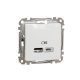 SednaÚj USB töltőaljzat A+C 2-ki 2400mA-max. 5V süllyesztett fehér Schneider SDD111402