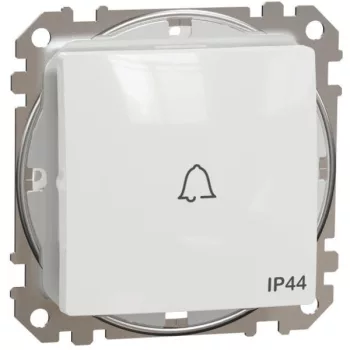   SednaÚj csengőnyomó N101 betét közp. fedéllel 1- nyomógomb fehér csengő IP44 címketartó Schneider SDD211131
