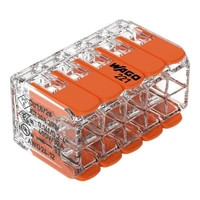 WAGO 221-420 vezeték összekötő sodrott 10-es, átlátszó 0,2- 4mm2, 32A