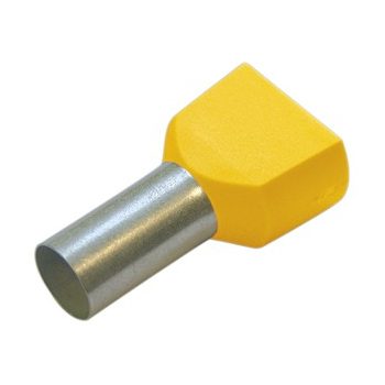   Érvéghüvely iker 2X1,0 mm2/15mm szigetelt sárga (100db/cs) Weidmüller 9018530000