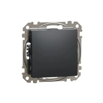   SednaÚj nyomó N101 rugós betét közp. fedéllel 1- nyomógomb antracit IP20 süllyesztett Schneider SDD114111