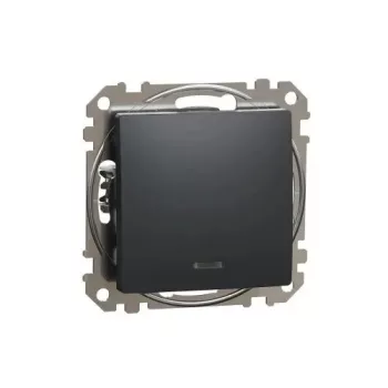   SednaÚj nyomó N101 rugós betét közp. fedéllel 1- nyomógomb antracit IP20 jelzőfény Schneider SDD114111L