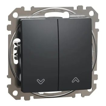   SednaÚj redőnynyomó 4P betét közp. fedéllel NR105 1P nyomó billentyűs antracit műanyag Schneider SDD114114